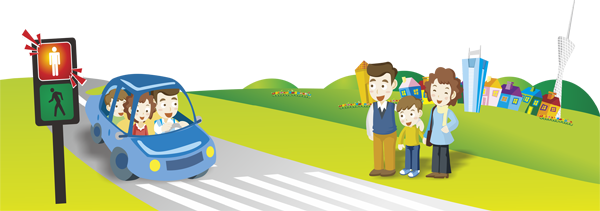 草地红绿灯道路斑马线行人道分类卡通人物儿童小孩教育6313159770￥5