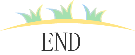 分割_end结语_弧形_圆弧_小草_草地_文章样式模板素